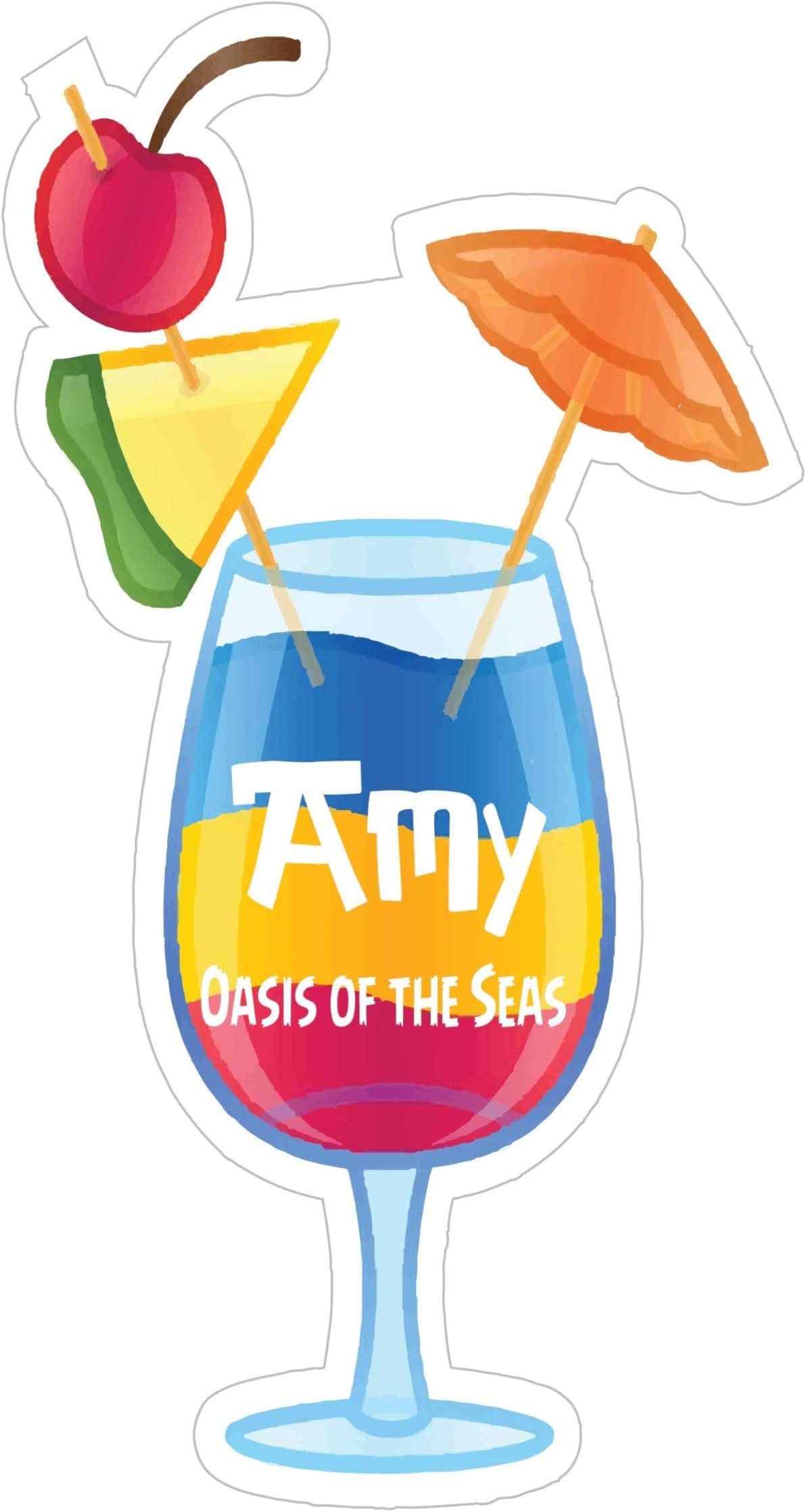 Cruise Ship Door Decorations Rainbow Drink Custom Magnet Personalized, Funny & Fun Party Decor - Decorative Magnetic Favors for Fridge, Locker, Whiteboard - Ships Stateroom