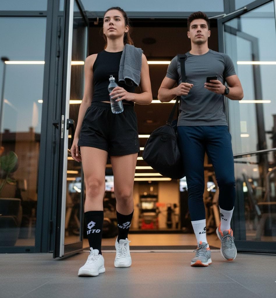 Lotto – Sparpack 20 + 1 Paar Herren-Sportsocken – Mitte der Wade – atmungsaktive Baumwolle, bequemer Halt, offizielles Logo