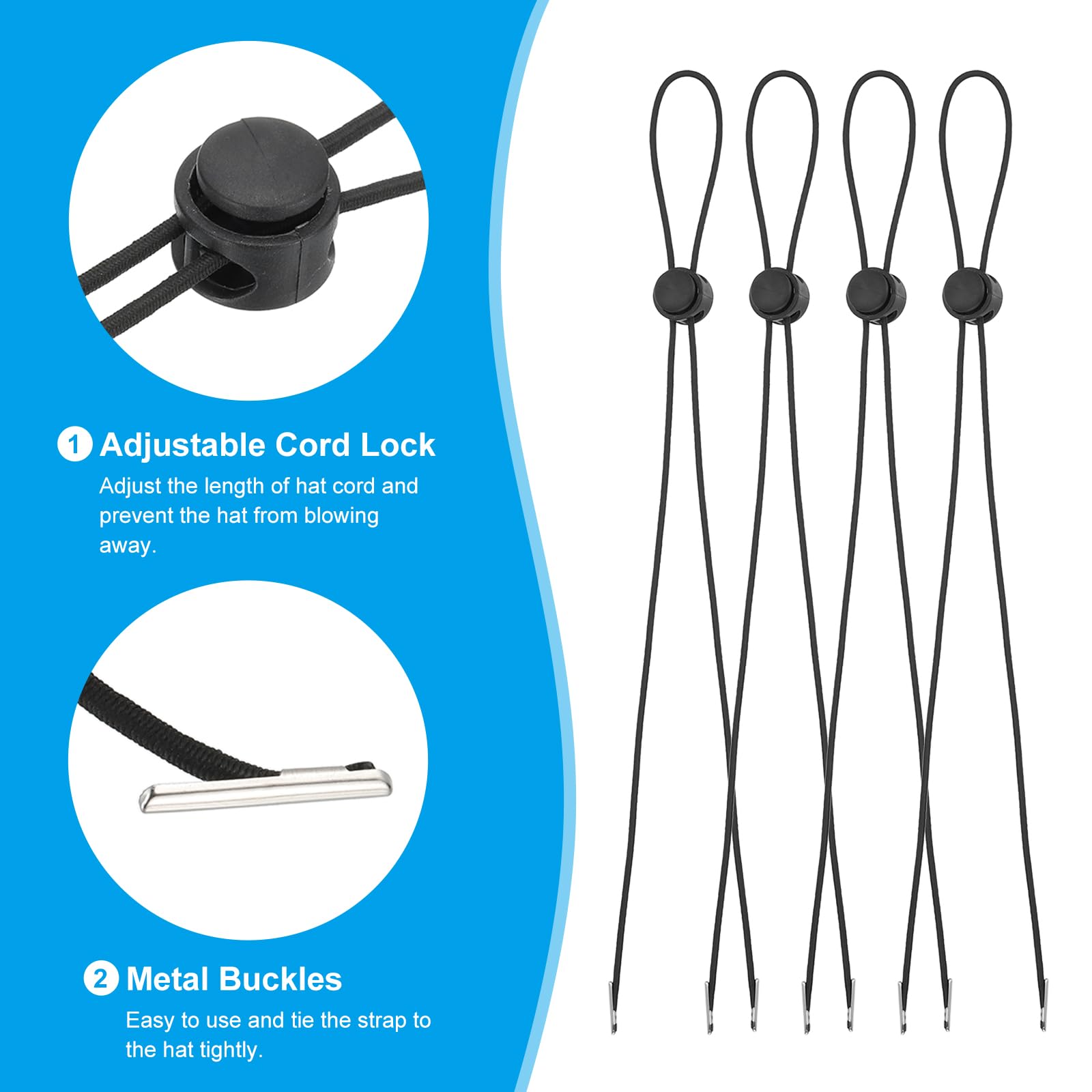 PATIKIL Flexible Removable Hat Chin Cord 23.6"x0.09" - Image 4