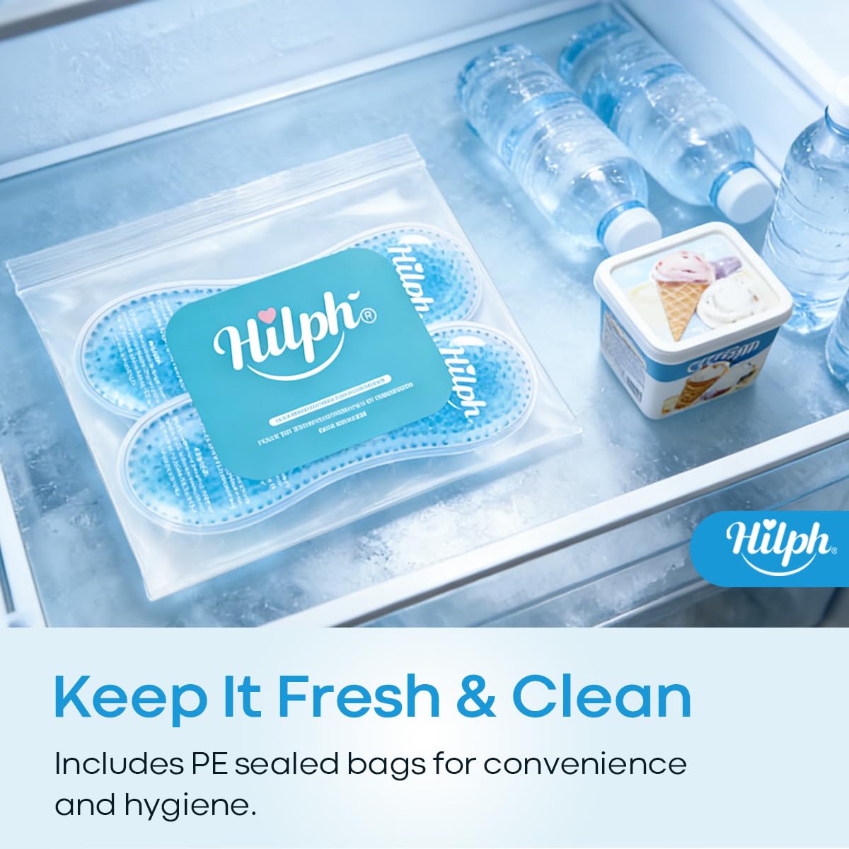 Hilph Compressa Gel Fredda Calda Postpartum, 2 Nuclei Riutilizzabili + 24 Custodie Usa e Getta, Cuscinetto Refrigerante Perineale per Recupero Post Parto, Emorroidi, Gonfiore