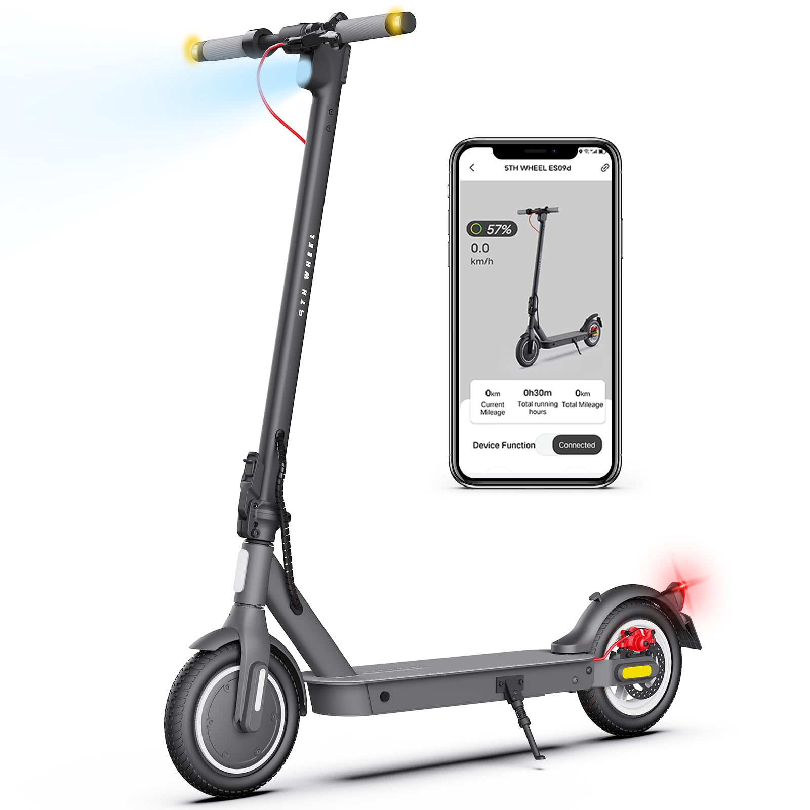 Elektro Scooter mit Straßenzulassung für Erwachsene, 10 Zoll Reichweite 32km/40km, Duales Bremssystem
