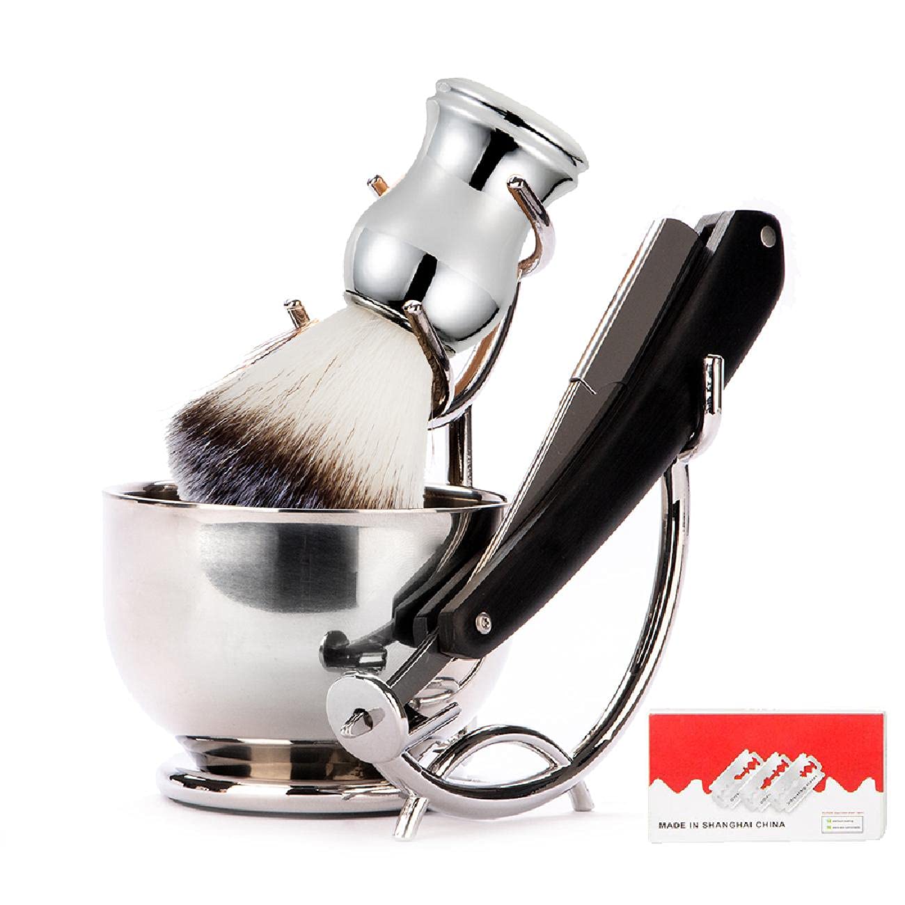 Men's Wet Shaving Kit, DanNuo 5 in 1 Men’s Shaving Brush Traditional