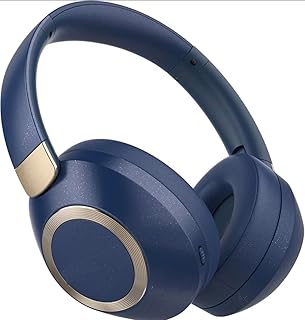 سماعة رأس لاسلكية مزودة ببلوتوث V5.3 مع ميكروفون خارجي وتدعم بطاقة SD ، لون ازرق - SD-1104
