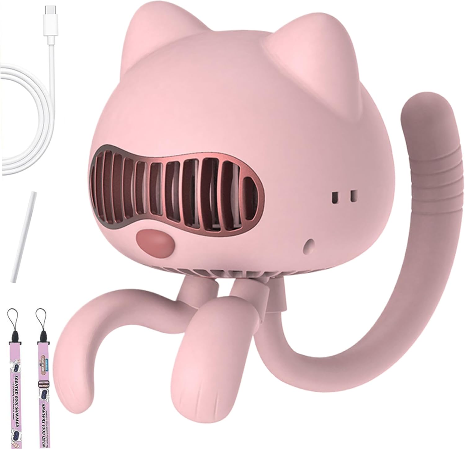 Stroller Fan 4 in 1 Cat Shape Baby Stroller Fan 2200mAh Silicone Portable Fan Rechargeable Low Noise Bladeless 3 Level Clip on Fan, Style1 Stroller Fan 4 in 1 Cat Shape Baby Stroller Fan 2200mAh Silicone Portable Fan Rechargeable Low Noise Bladeless 3 Level Clip on Fan, Style1