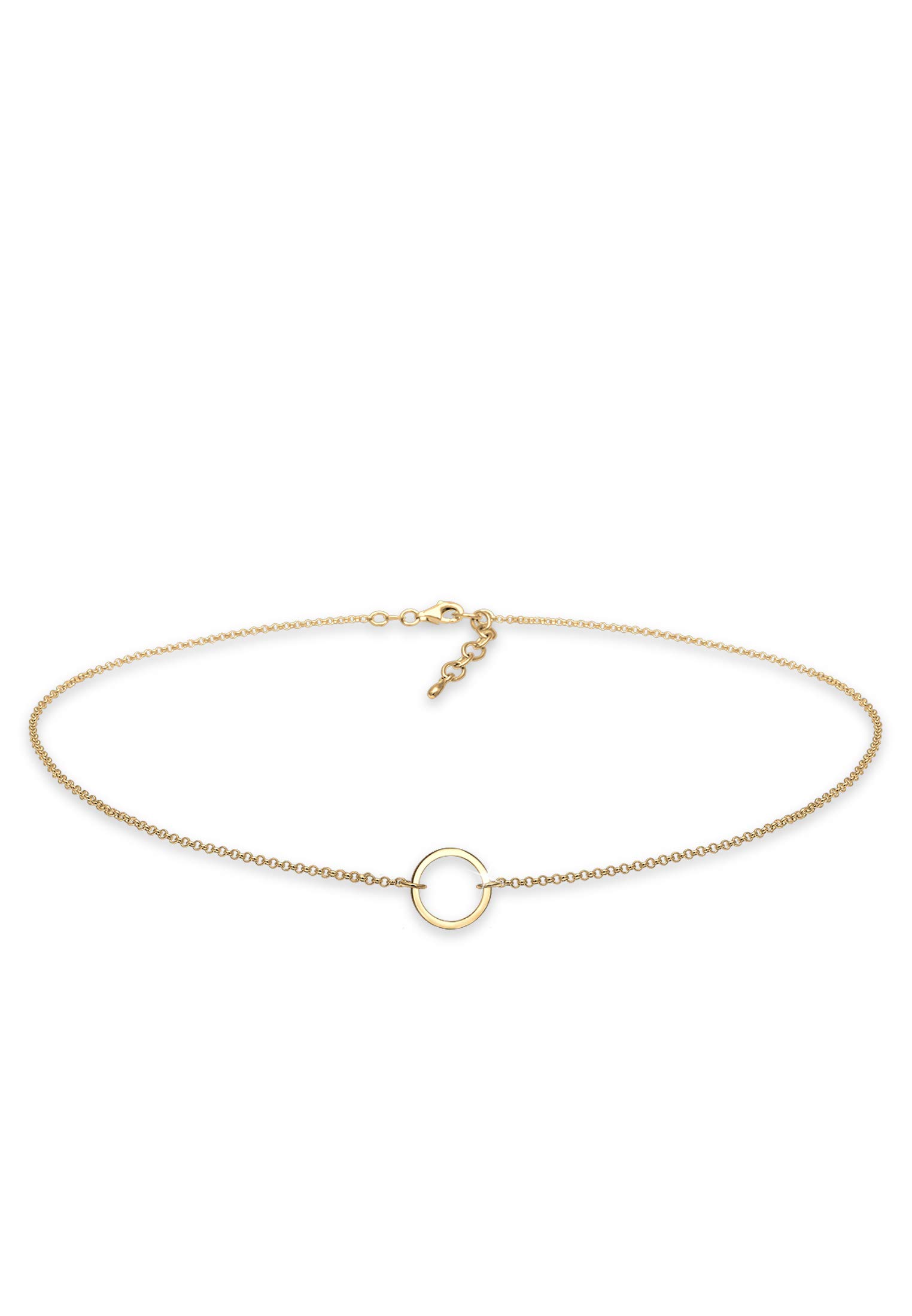 Elli Women'S Choker Circle 925 Sterling Silver Gose Gold Plated