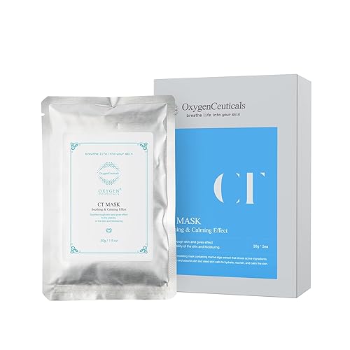 OxygenCeuticals Premuim - Máscara de CT para cara, mascarilla facial de algas exfoliante, tratamiento de piel refrescante y calmante con mentol,