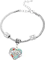 Pulseiras de coração de strass para professores presentes de agradecimento para professores presentes de agradecimento para professores