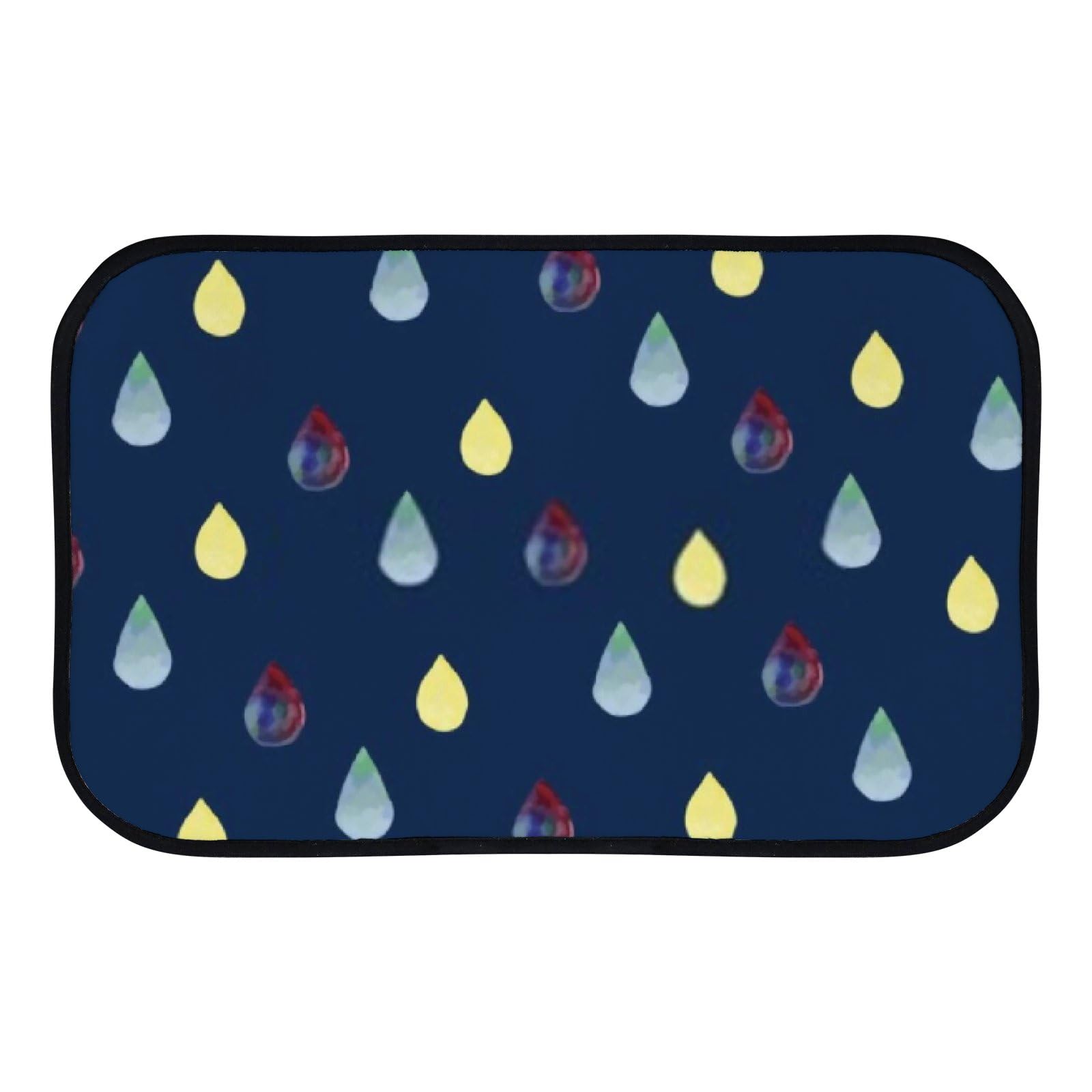 Nuansexi Bathroom Rugs Drops Blue Background Hand Drawn Floor Mats Non Slip Bathmat Doormat Tub Mat Coral Velvet Absorbent Entrance Carpet Mats Machine Washable Bedroom Decor