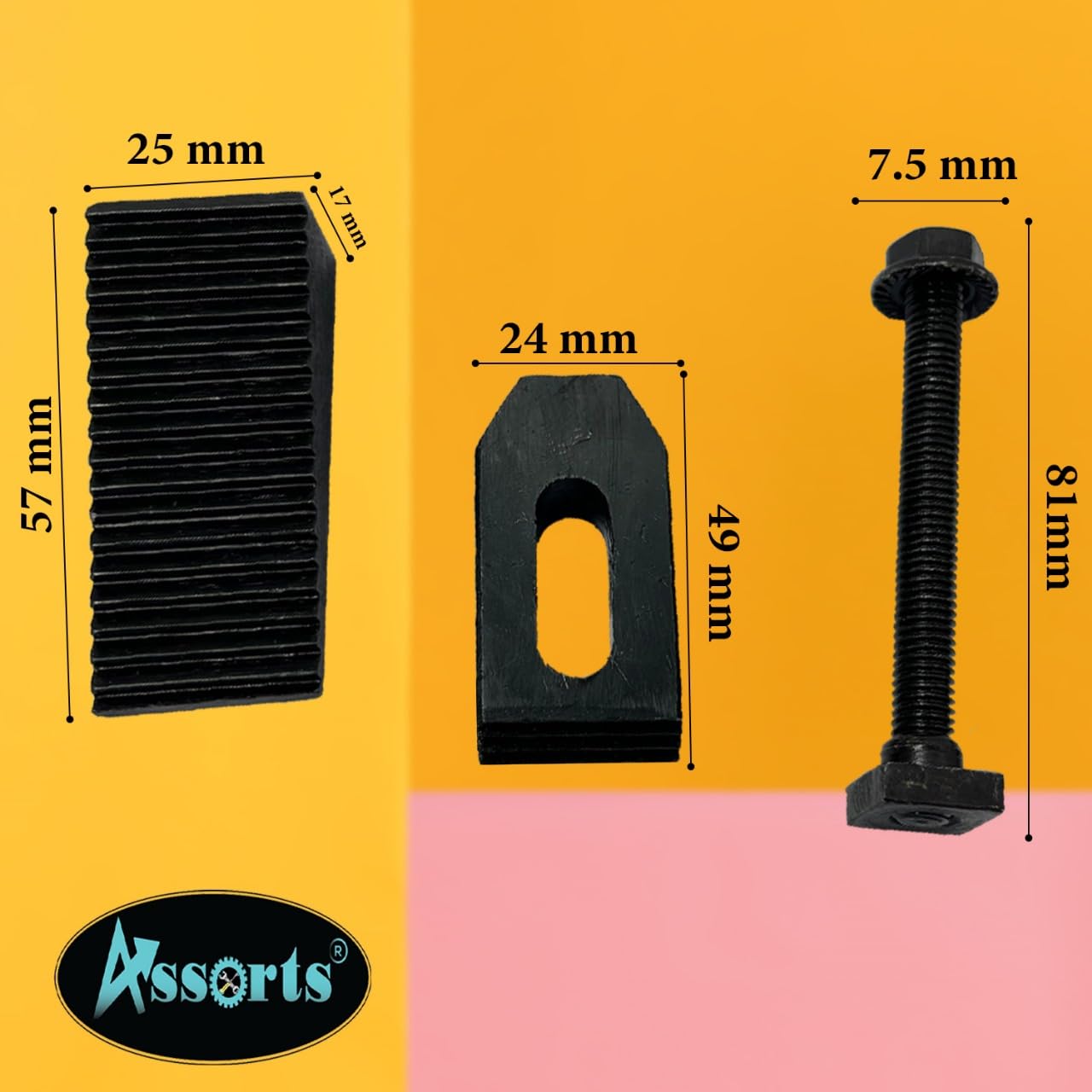 Juego de abrazaderas M8 (8 mm) para fresadora de mesa giratoria HV4/HV6