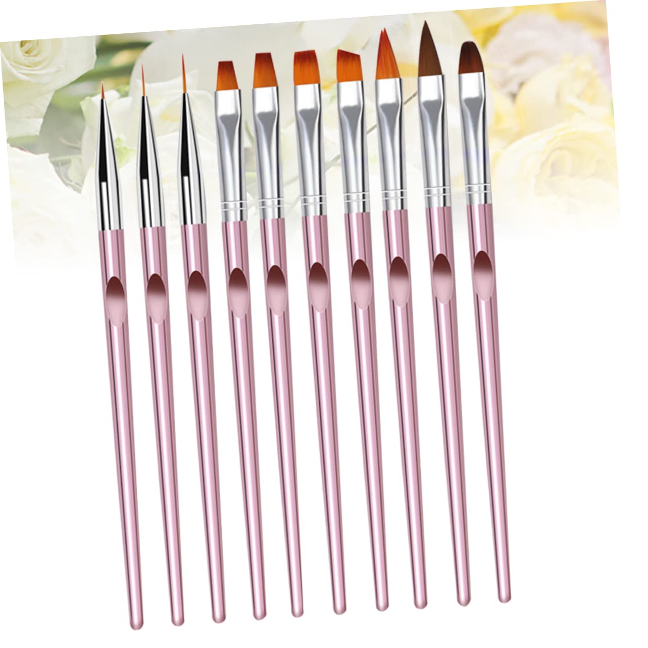 Healvian 30pezzi Pennelli Per Nail Art Cristallo Strumenti Per Manicure Professionale e Fai Da Te Con Manico Lungo Rosa Oro Per Decorazioni Unghie e Dotting Pen Per Uso Salone e Casa