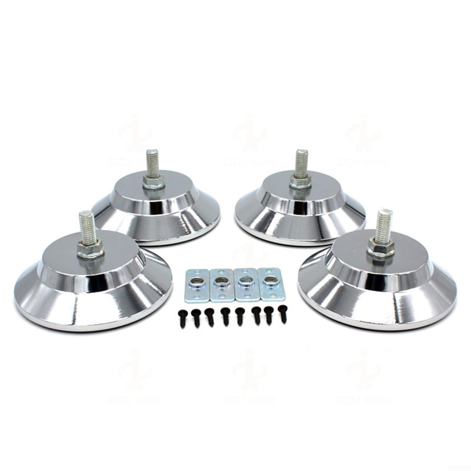 Paquete de 4 niveladores de patas de mesa de billar de 5 pulgadas, resistentes y ajustables, de hierro con base de polipropileno para mesas de billar, soporte antideslizante