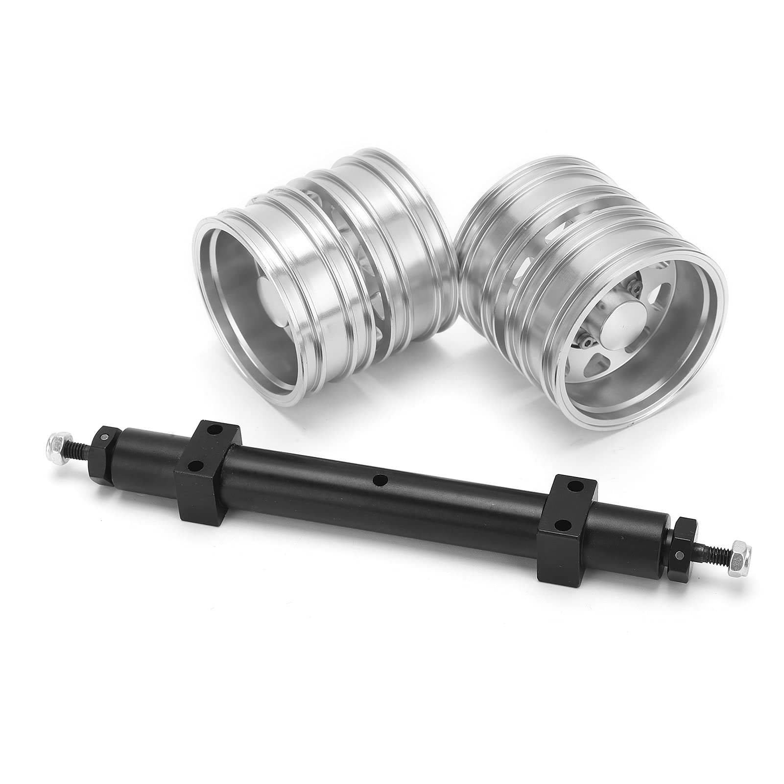 Zestaw piasty koła ze stopu aluminium w kolorze srebrnym, tylna oś, akcesoria zamienne RC do ciągnika 1/14