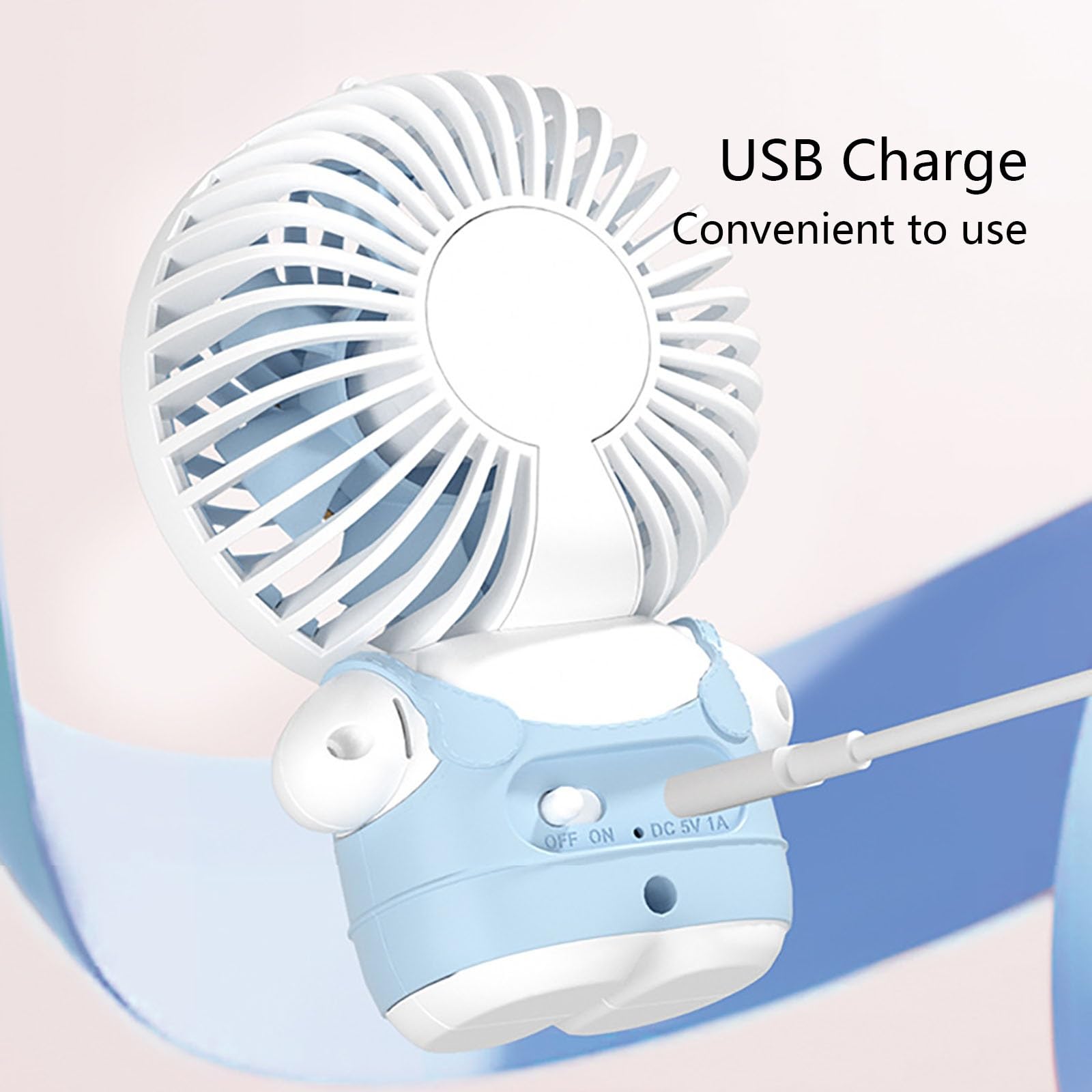 Potente mini ventilatore portatile – Circolatore d'aria da tavolo ultra silenzioso, flusso d'aria grandangolare, portatile per casa, ufficio, viaggi – grazioso design viola