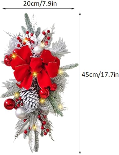 Miniatura 2 de 2 unidades 2023 inalámbricas preiluminadas para escaleras de Navidad, decoración de escaleras artificiales, guirnalda de Navidad con luces,