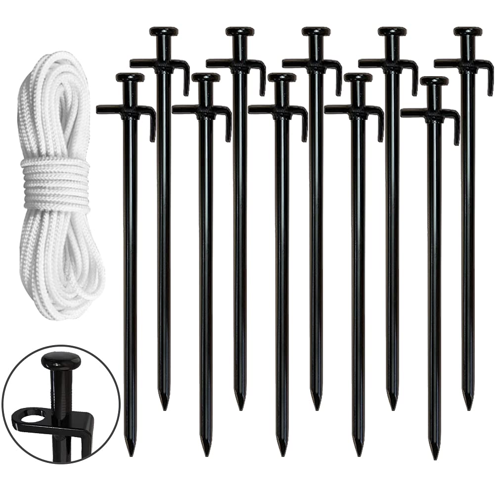 Buy Eurmax USA 12 inch Multiuse Heavy Duty Steel Tent Stakes Tarp Pegs