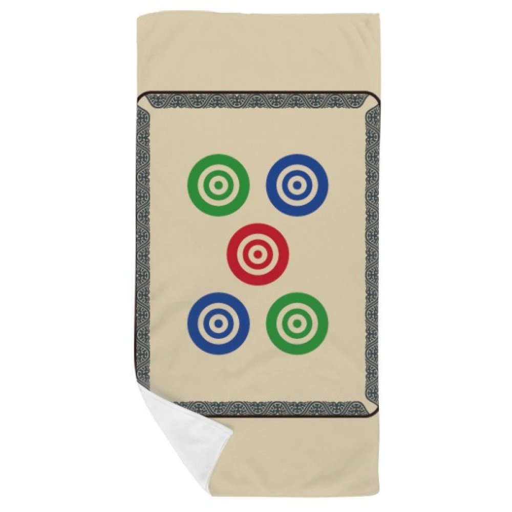 Serviette de bain mahjong multicolor gant de toilette doux 35x70cm carreaux