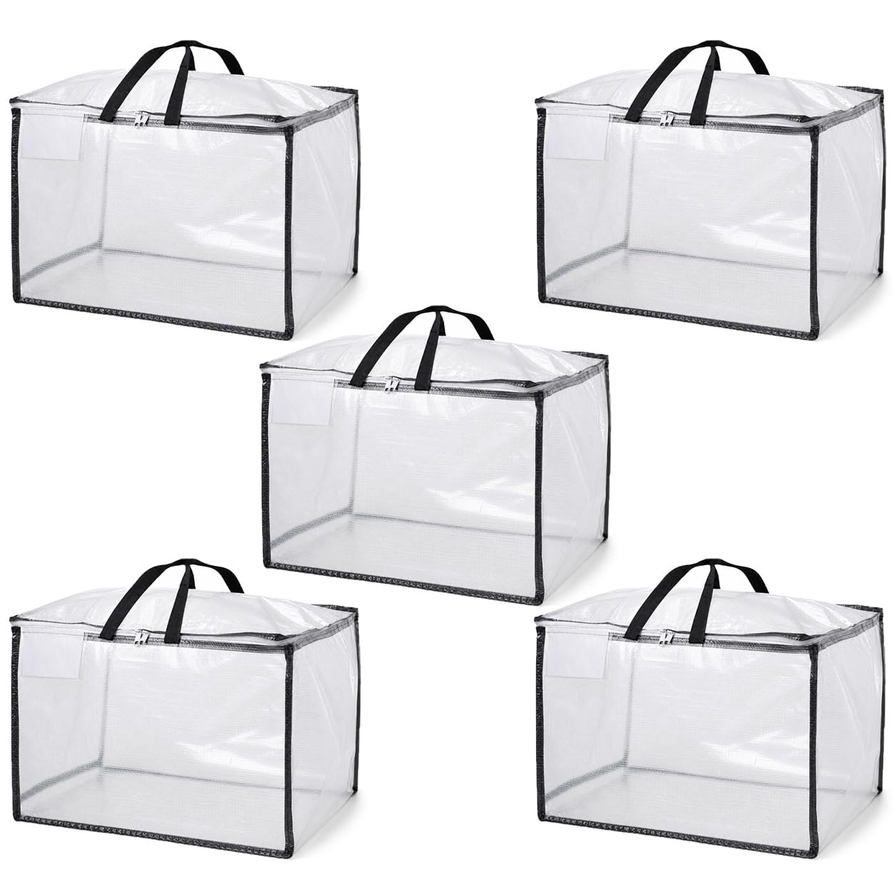 sackmaker Moving & Storage Bags – CLEAR - 100L - PREMIUM Grade, Reusable Zippered Tote for Moving House, Clothes Storage, Camping, Attic & More – Industrial Strength Laundry & Utility Bag (5)