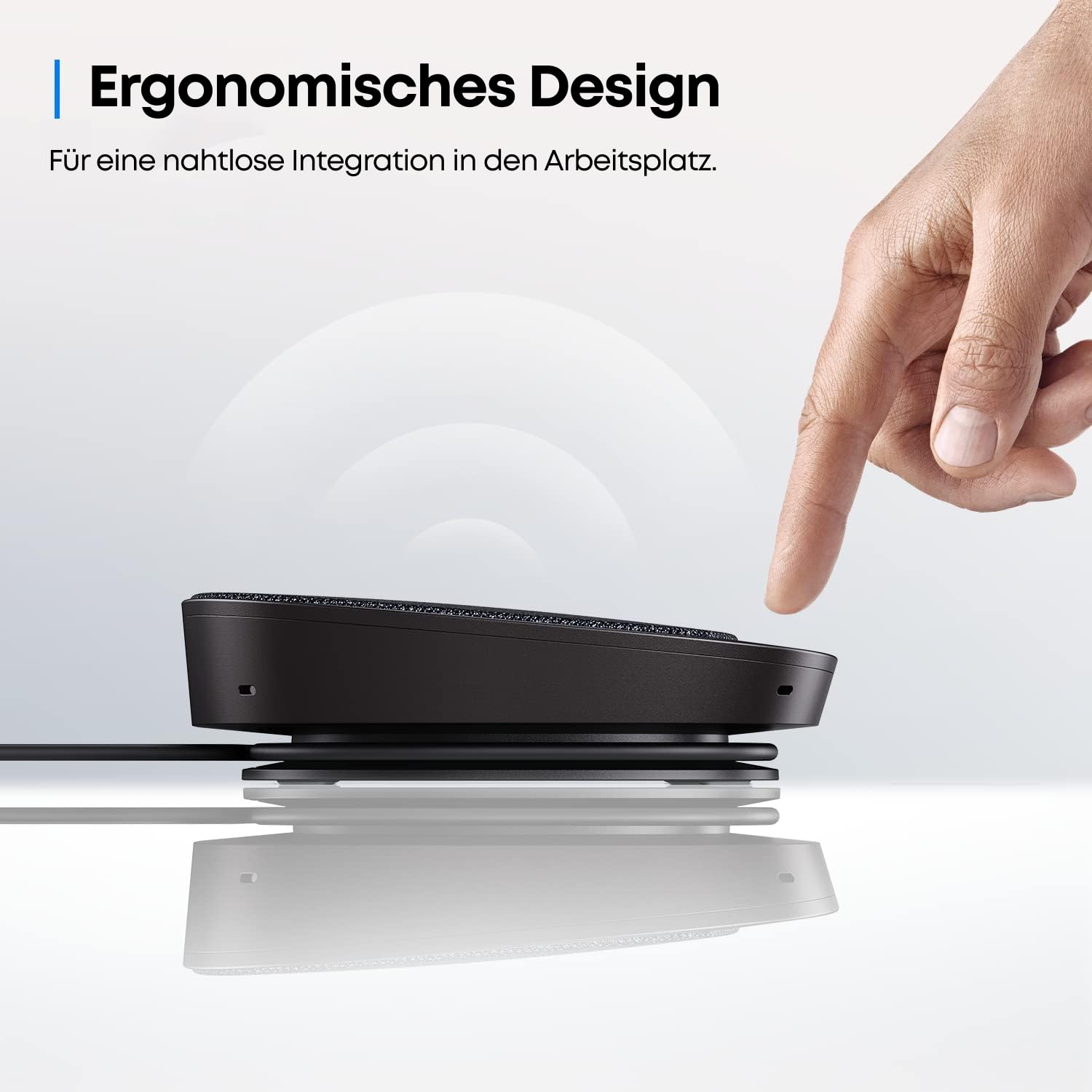 Anker PowerConf S330 USB Lautsprecher, Konferenzlautsprecher mit 4 Mikrofonen 360° Raumabdeckung
