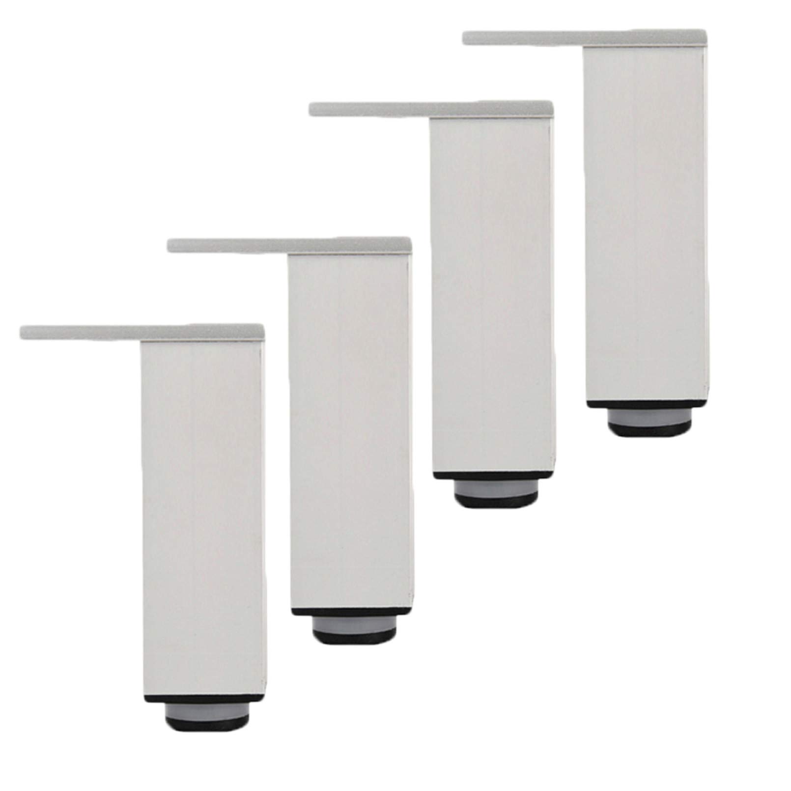 FCXURKOD Adjustable Aluminum Alloy Table Legs - Metal Furniture Support Legs for DIY Cabinet & Bed - SturdySilver 12cm/4.7in Non-Fading Industrial Style
