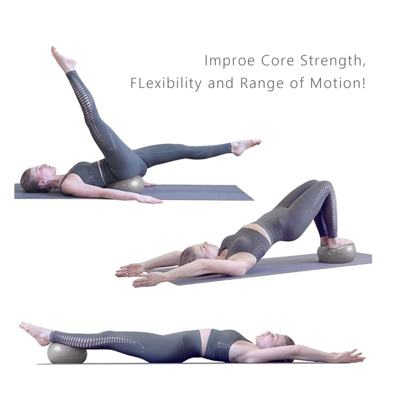 flintronic Yoga Pilates Palla, 25 CM Palla Pilates Piccola, Palla Fitness, Yoga Fitness Ball, Palla da Ginnastica per Yoga, per Esercizi Addominali e Spalla Eserciz di Equilibrio