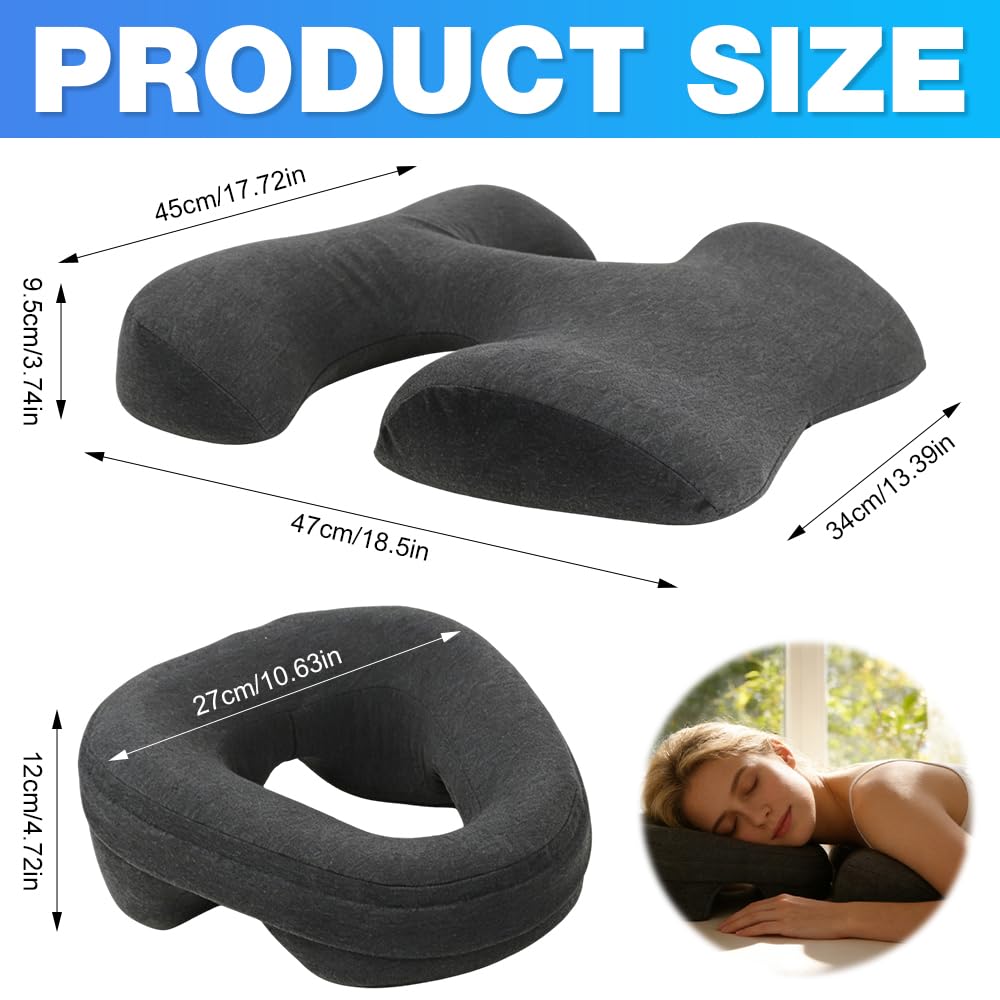 Almohada de Masaje Boca Abajo Espuma Viscoelástica Lavable para Pecho y Abdomen Camilla Viaje SPA