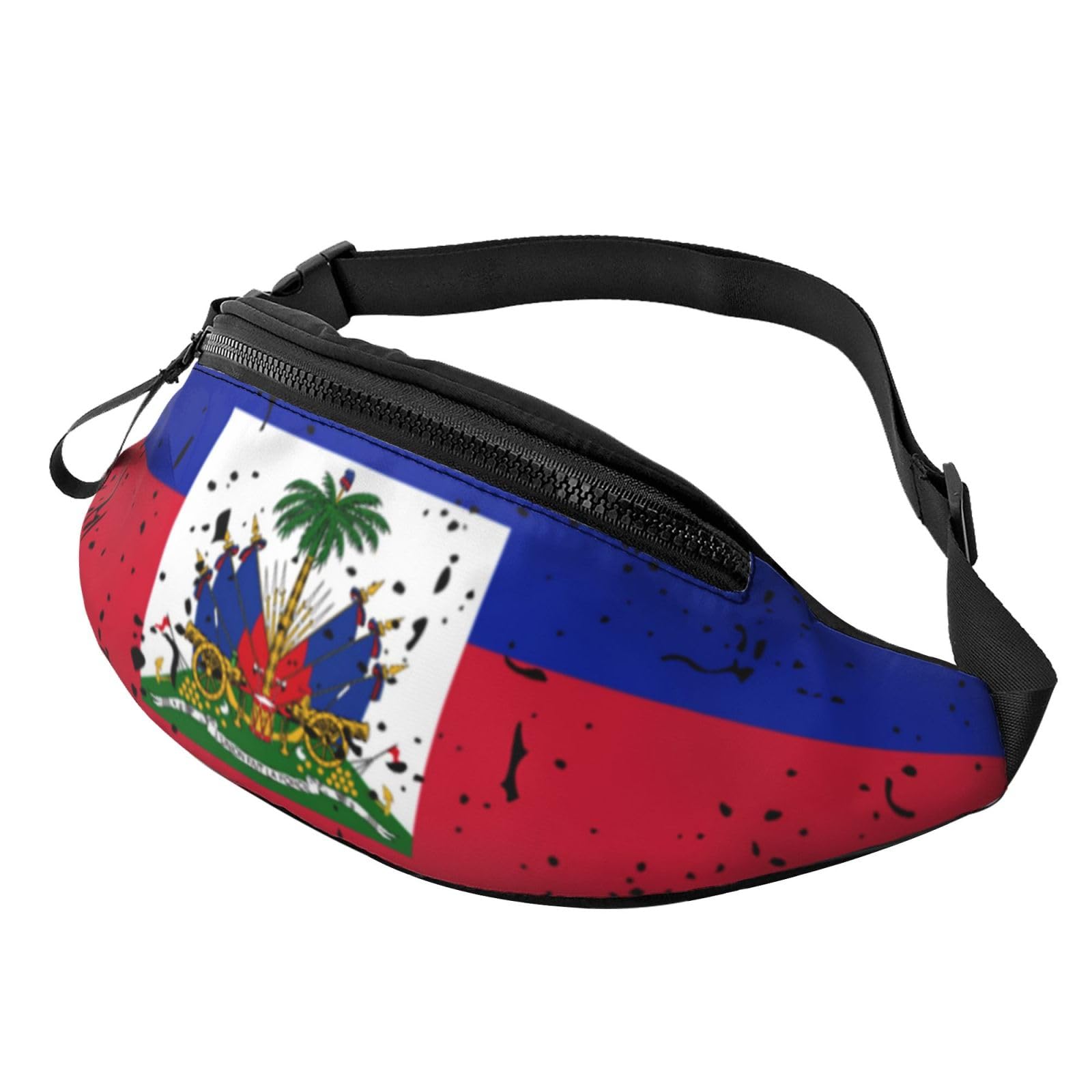 Cute Haiti Flag Waist Pack Bag Fanny Pack for Men Women Haitian Hip Bum Bag with Adjustable Strap