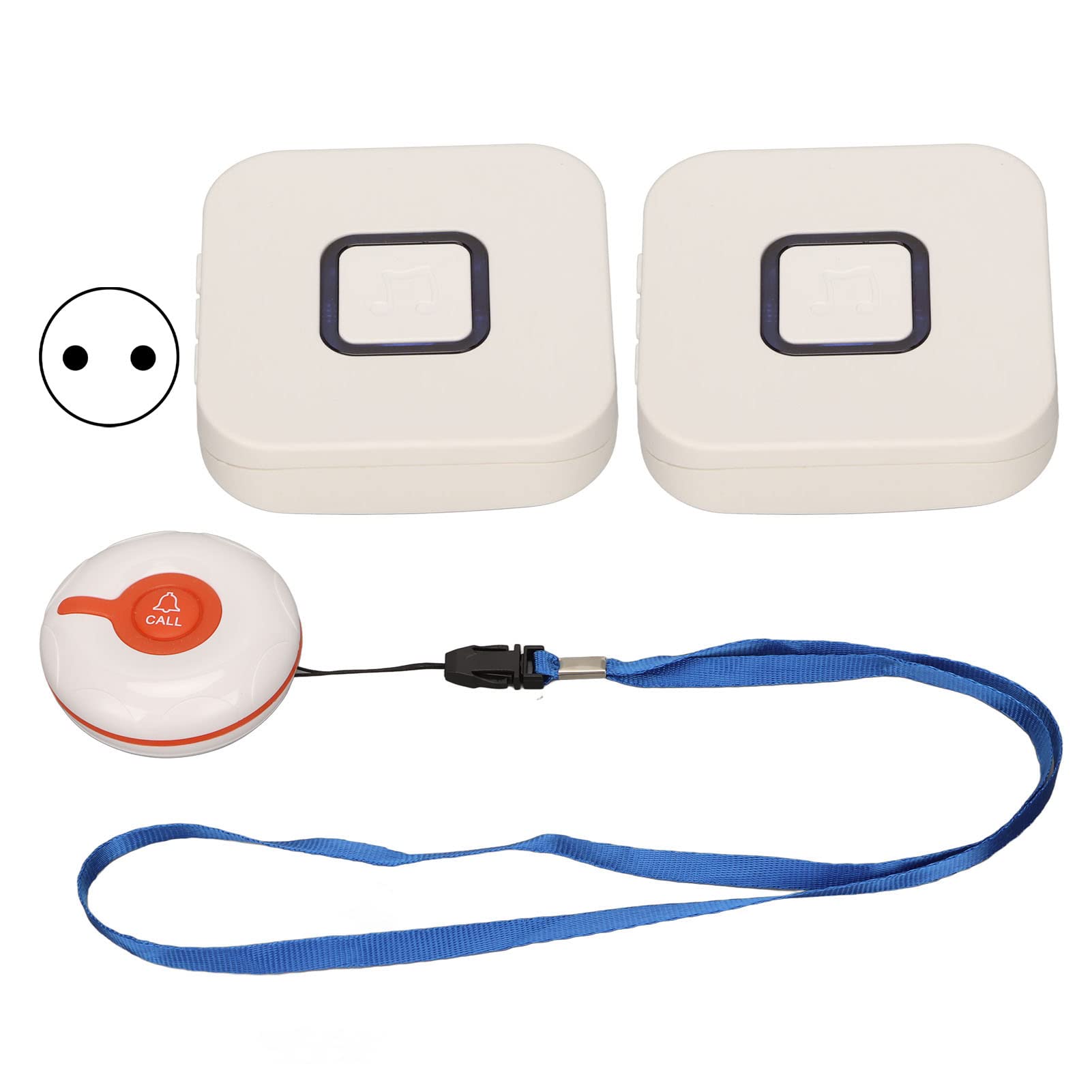 Cercapersone Caregiver Wireless, One Tow Two Ultra Long Distance Transmission Alta Penetrazione, Regolazione Del Volume a 4 Livelli e Selezione di 38 Brani per Chiamata Anziana(Unione Europea)