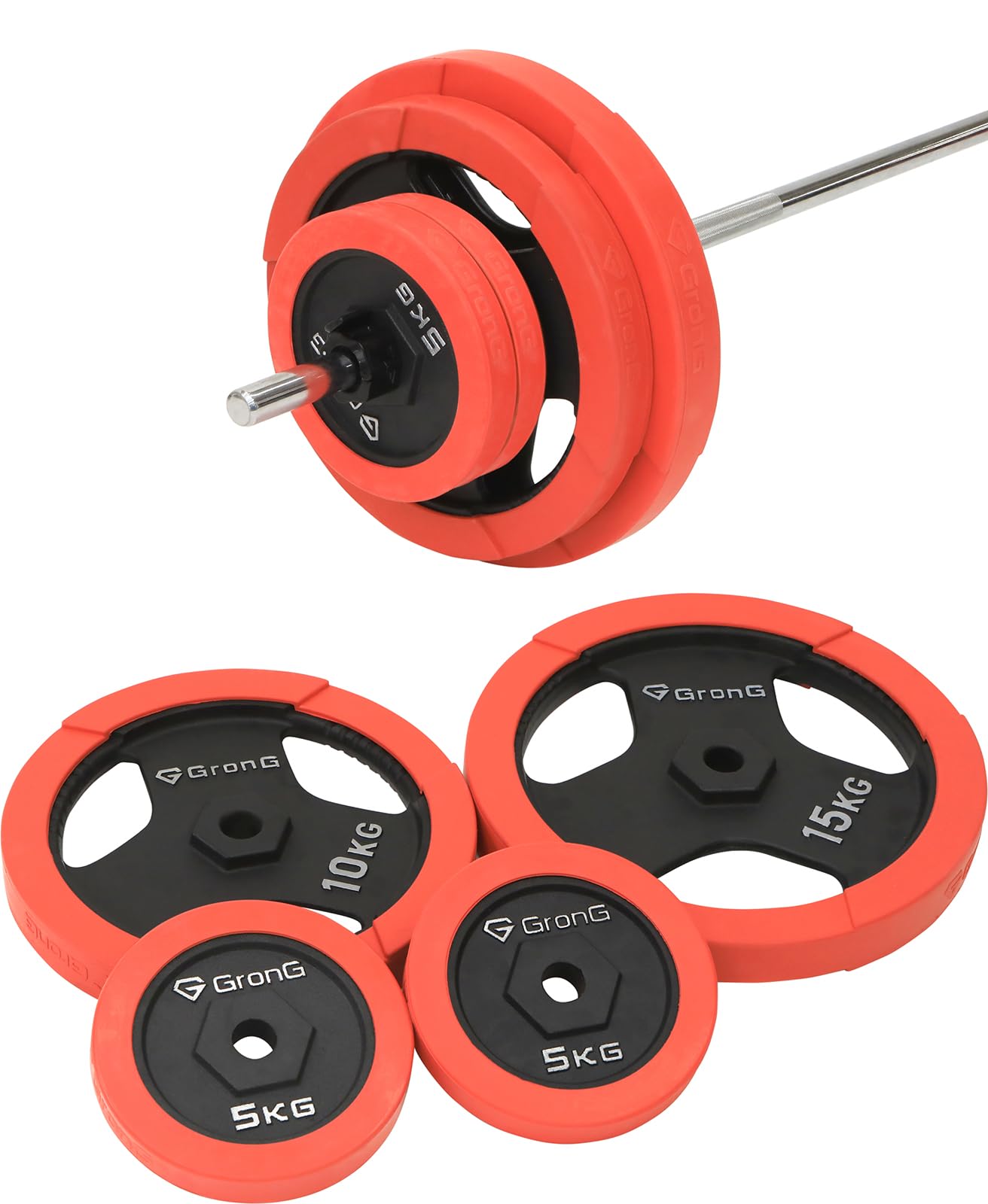 総重量80kg Φ50mm 3グリップラバープレートSET 20kg×4 / 計4枚SET 