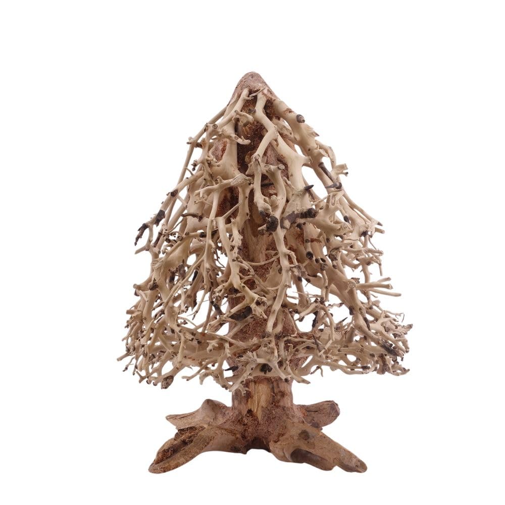 AquaOne Aquarium Bonsai Tannenbaum L Wurzel Oriental Holz 15x10x20 cm I Aquascaping Dekoration I Natur Unikat Bonsaibaum I Landschaft Deko Unterwasserlandschaft