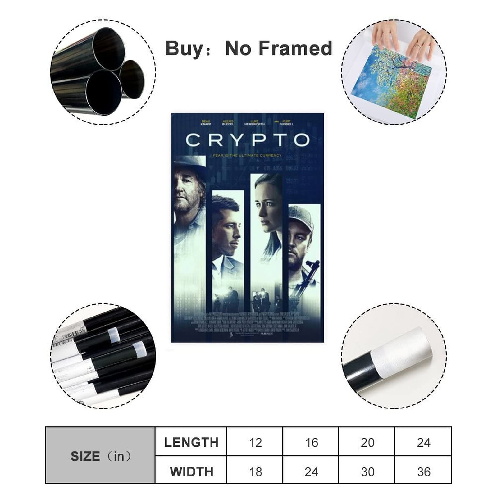 ETOMEY Affiche de film Crypto sur toile pour décoration murale pour salon,  chambre à coucher, style sans cadre, 20 x 30 cm : Amazon.fr: Cuisine et  Maison