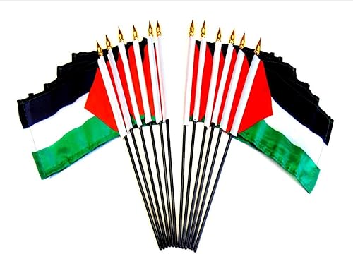 Paquete de 12 banderas de escritorio de oficina en miniatura de poliéster internacional de 4 x 6 pulgadas, 1 docena de banderas pequeñas de 4 x 6