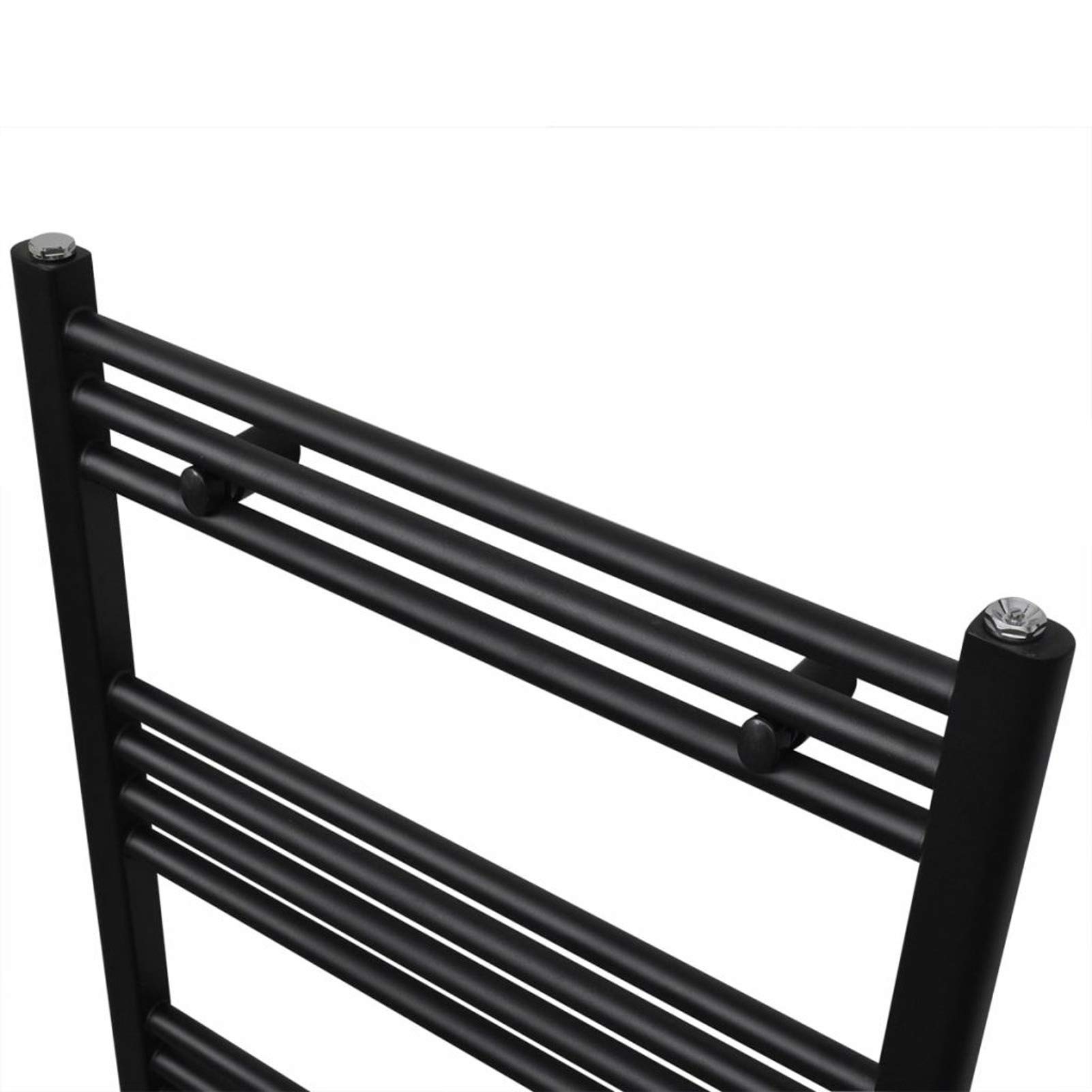 Radiador toallero de baño Recto Negro 500 x 1160 mm Radiadores De Agua Calefaccion
