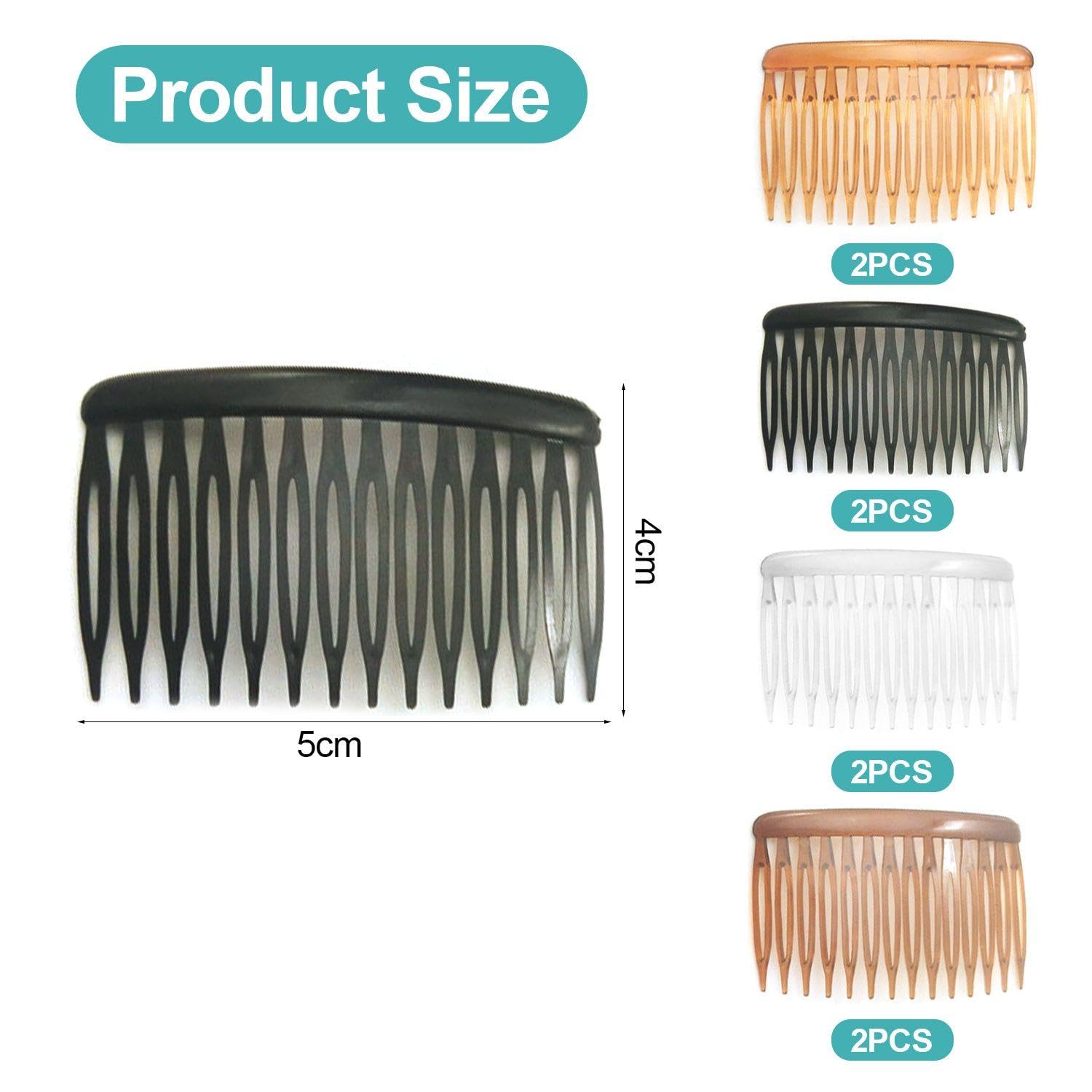 8 peines para mujer, peines con clip de dientes finos, peines de plástico de 14 dientes, accesorios para peinar el cabello