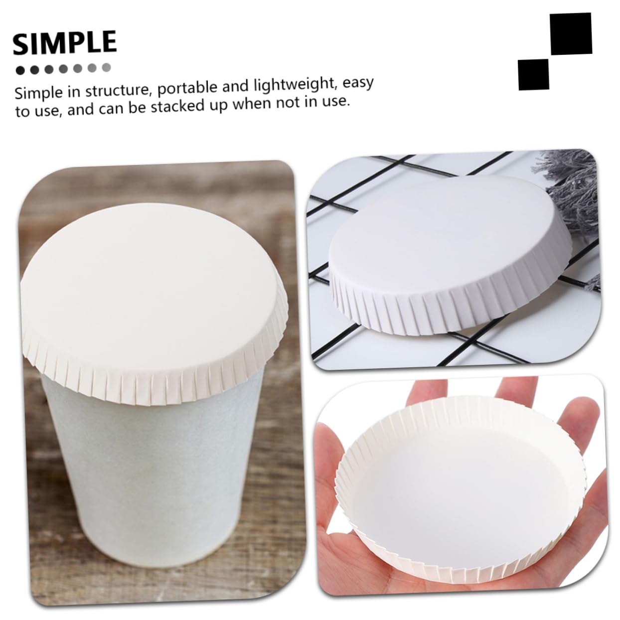 TOVINANNA 50Pcs Disposable Paper Cup Lids Drink Covers for Hotels Events Design for Easy Use for Sharing with Family and Friends