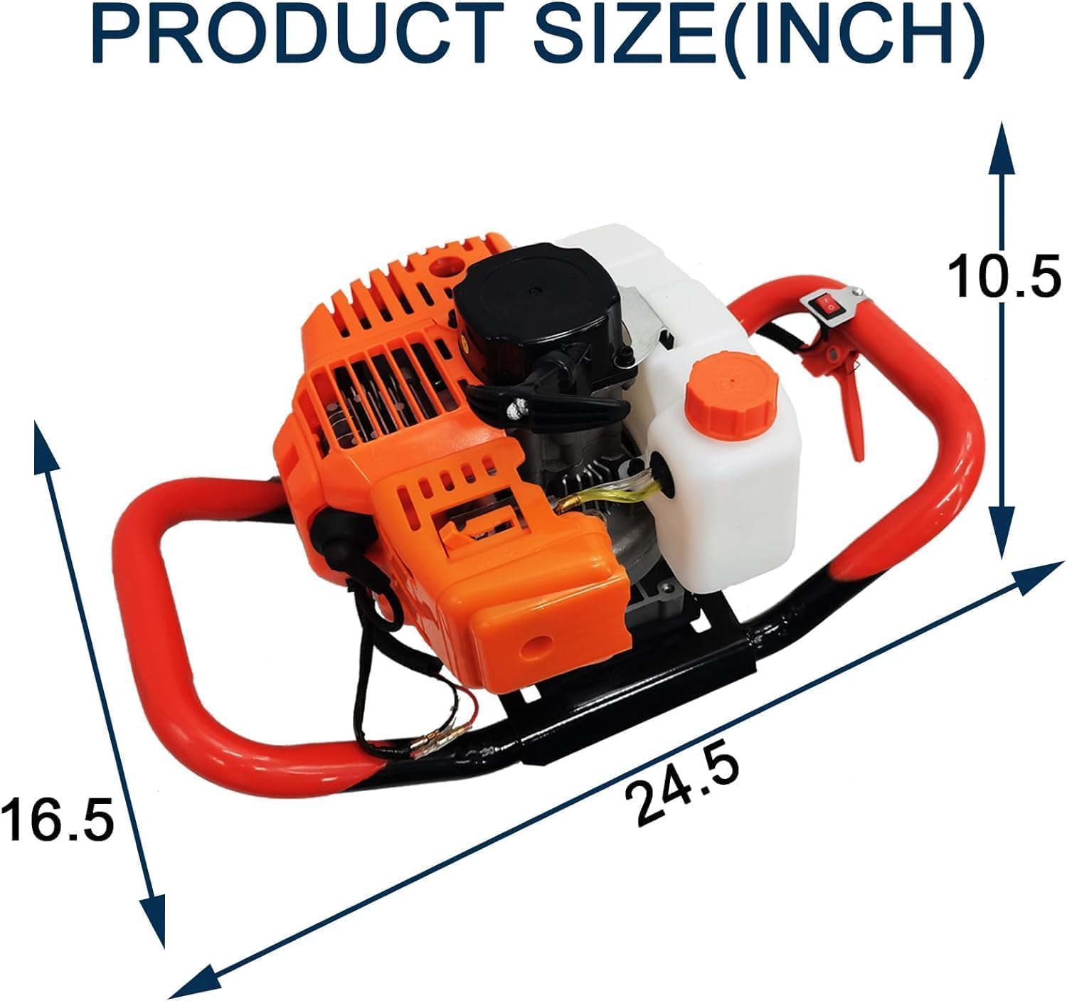 85cc 4HP Post Hole Digger Gas Powered, Earth Digger with 2 Extension Rods + 3 Auger Drill Bits(3.93''&7.87''&11.81''), Gas Powered Earth Auger Post Fence Hole Digger for Farm Garden Plant