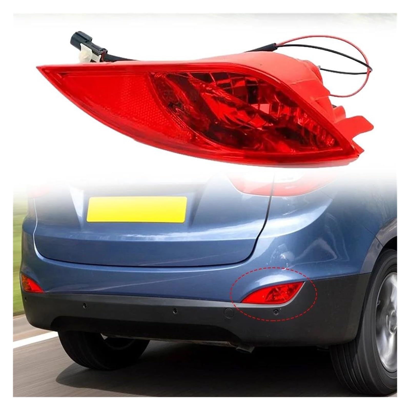 Ashata Feu De Freinage Arrière Feu De Pare-chocs Arrière Rouge Ambre