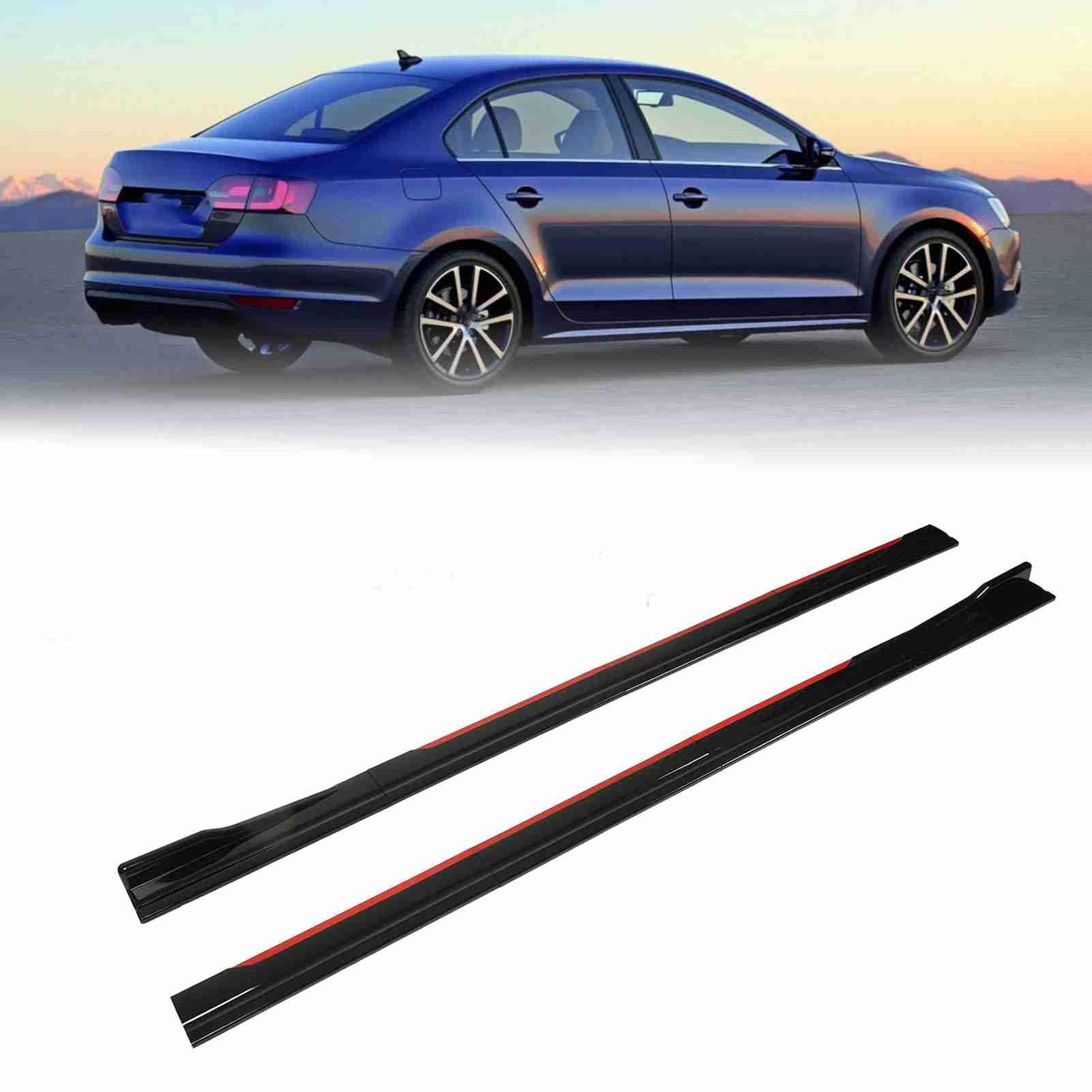 Jupe Latérale Universelle de Style de Carrosserie de Voiture, Séparateur de Garniture Noir et Rouge, Diffuseur Winglet pour