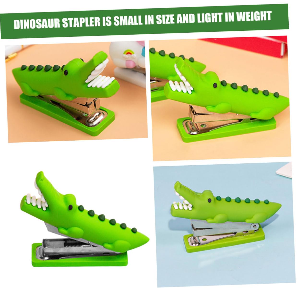 4 Set Di Spillatrici A Forma Di Animale Divertente Pinzatrice in Silicone Per Carta Per Ufficio Strumento Di Spillatura Fatto A Mano 2 Pezzi * 4