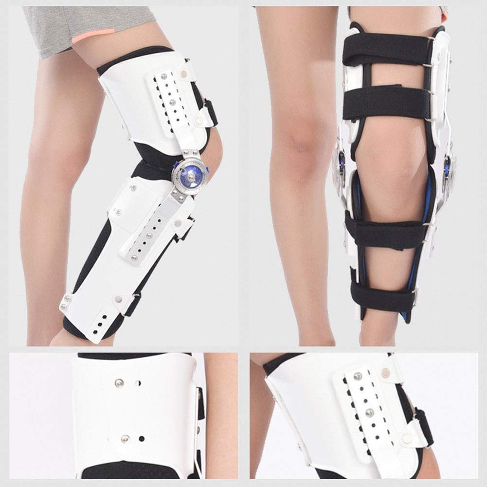 Tutore per Ginocchio per Adulti, Immobilizzatore con Cerniera per Lesioni Ai Legamenti, Stabilizzatore Ortesico Post-Operatorio, Supporto di Recupero Regolabile per Ortopedia,with Strap-M
