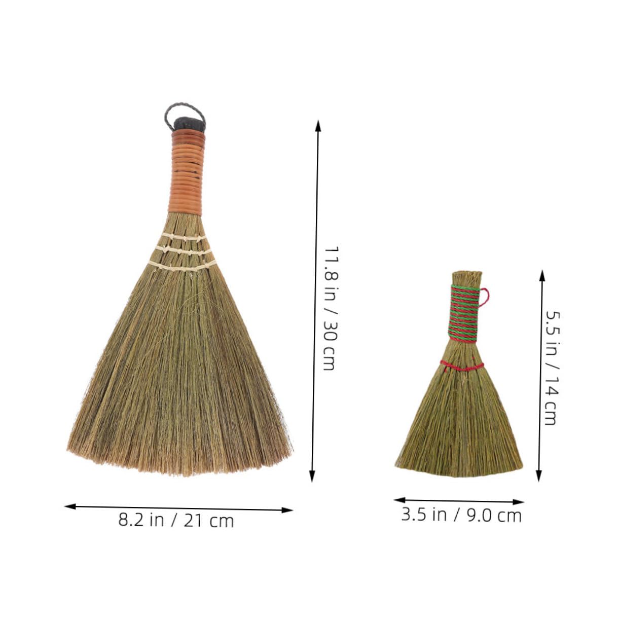 BCOATH Hand Held Short Broom Tabletop Dust Broom Natural Bristles for Dust Removal