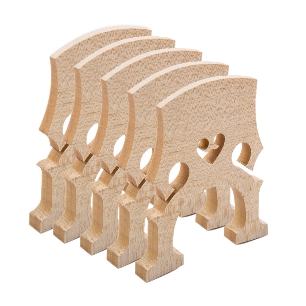 Hdynuz Wood Color 5Pcs Cello Bridge, Maple Cello Bridge Exquisite Workmanship Replacement Parts Instrument Accessory (Size : 1/8)