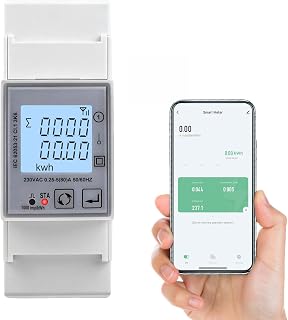Stromzähler hutschiene wlan TUYA smartmeter 80A wechselstromzähler 1 phasig digitale stromzähler LCD AC230V 1000 Imp/kWh Bidirektionale Messung und Überspannungs Überstromschutz DAC2120C