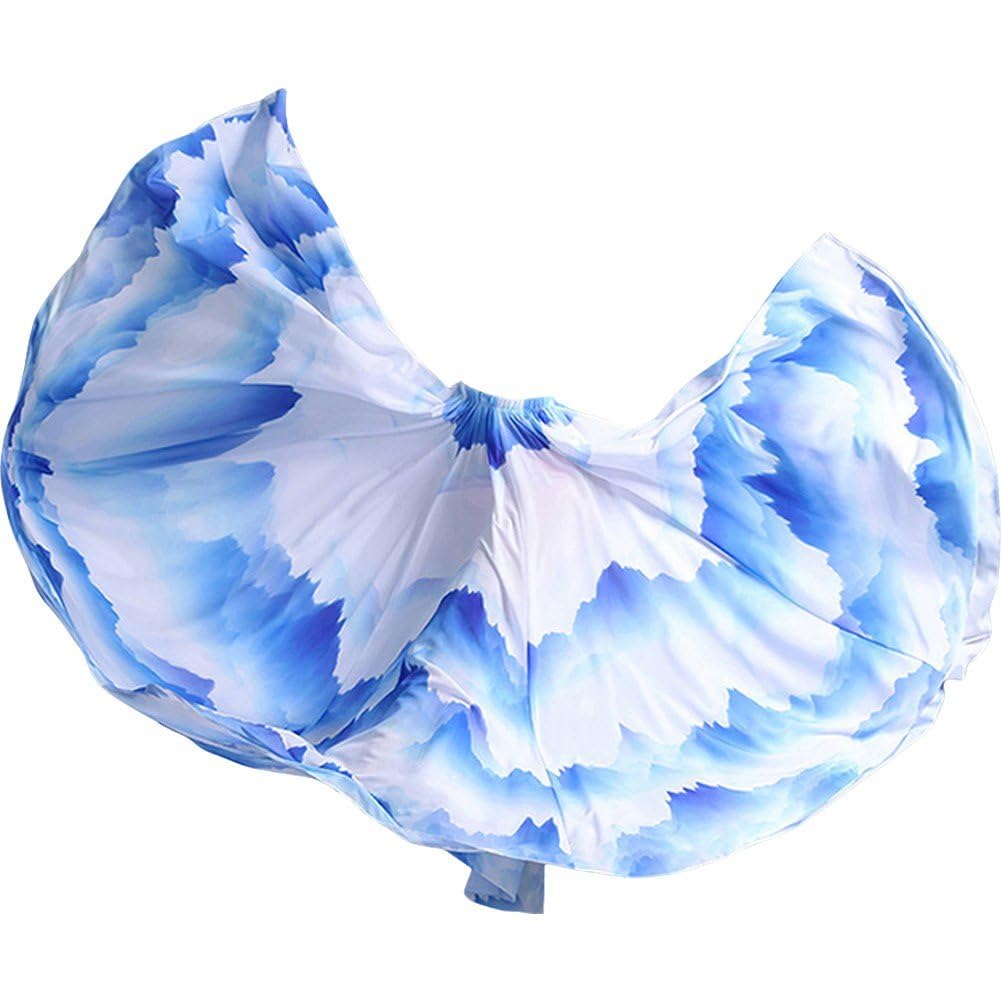 Falda De Baile De 720 Grados Falda De Gasa con Swing Grande Falda Larga De Ballet Falda De Baile Español De Flamenco Clásico para Dama Traje De Práctica De Salón
