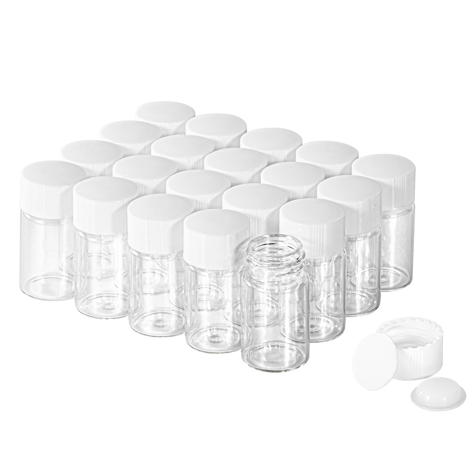 5ml Glass Vials - 20 Pack Leak-Proof Sample Bottles -7