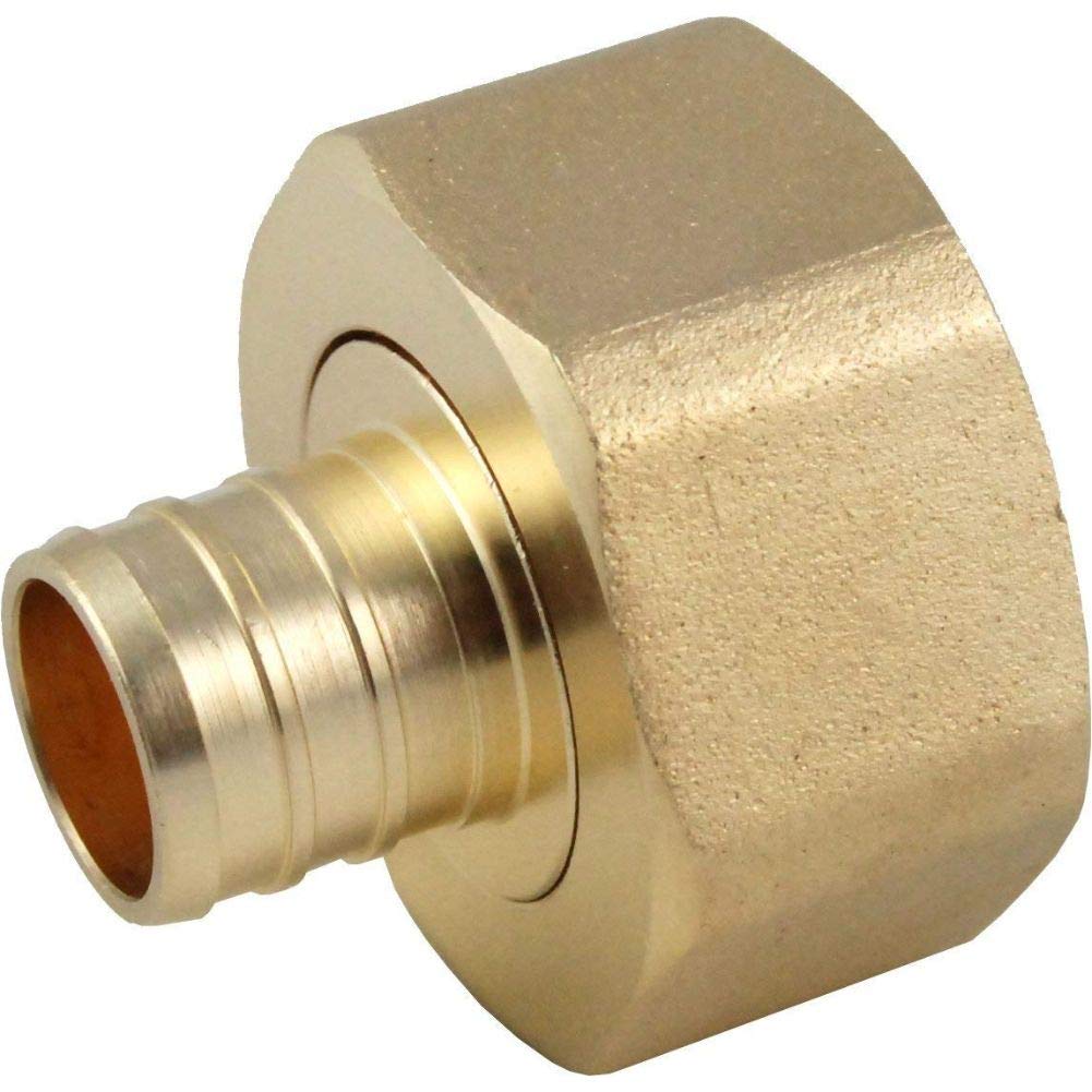 SharkBite3/4 Inch x 1 Inch NPSM Crimp Swivel Adapter, Brass Plumbing Fittings, PEX Pipe, PE-RT, UC529LFA