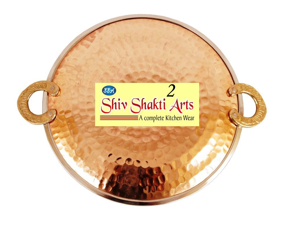 SHIV SHAKTI ARTS Handmade Steel Copper Tawa No 2