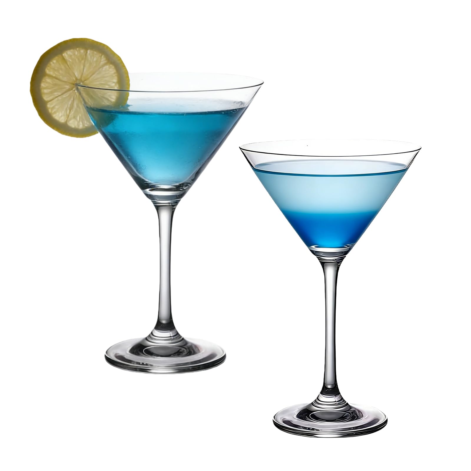 190 ml x 2 bicchieri Martini: trasparenti, set di bicchieri da cocktail, in cristallo, lavabili in lavastoviglie, per bar, casa, feste, cocktail per bevande congelate