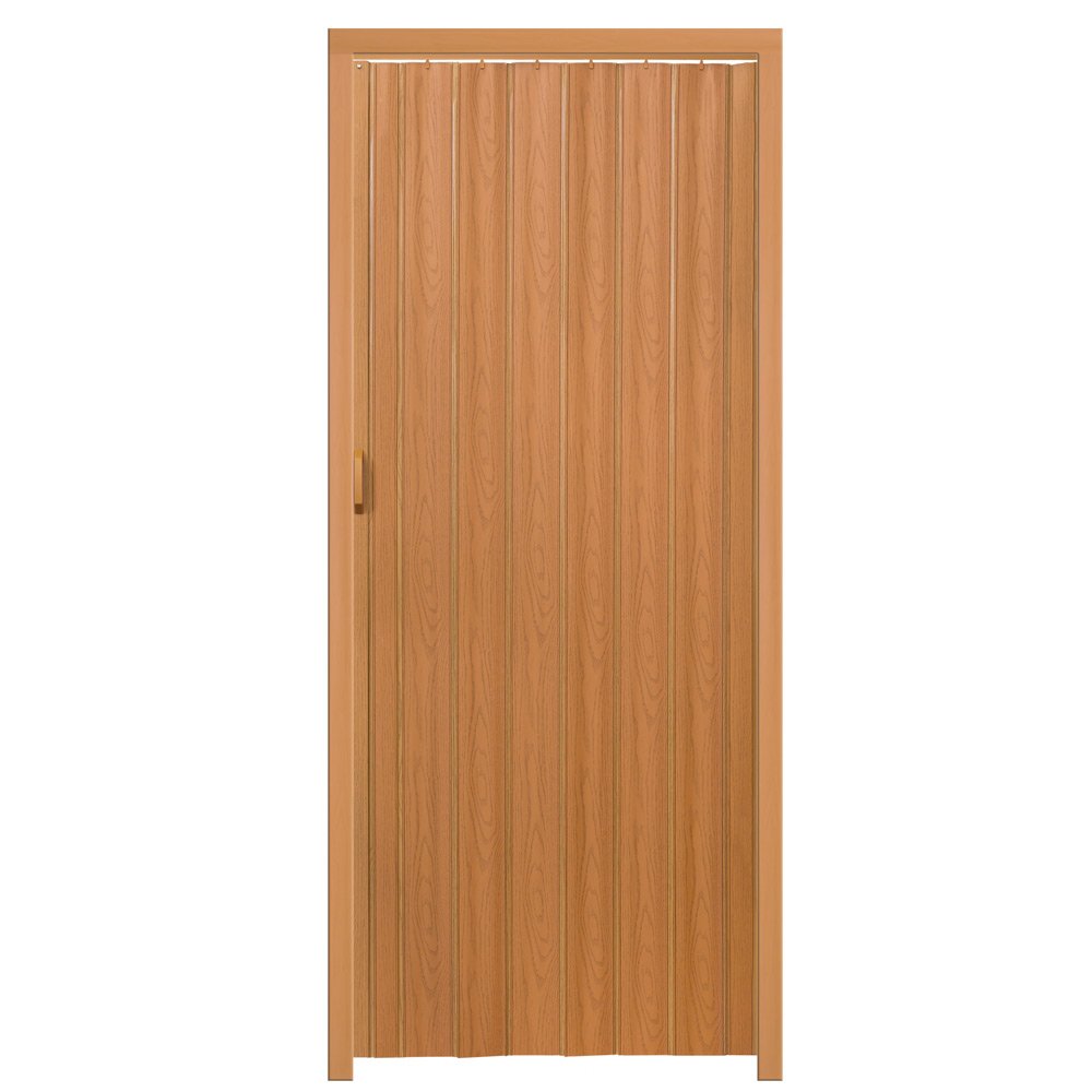 tectake® Porta a Soffietto PVC, Divisorio per Ambienti, Impermeabile, Facile da Pulire, Porta Interna Con Chiusura Magnetica, 80 x 203 cm - Noce