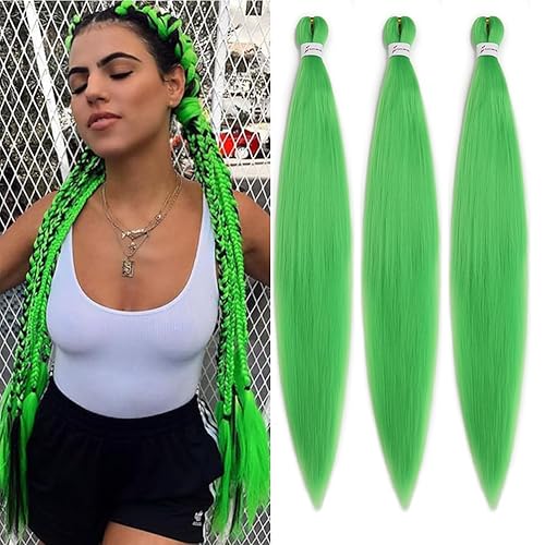 Miniatura 1 de Xiaofeng 3 paqueteslote de extensiones de cabello trenzado preestiradas para mujeres, trenzas de ganchillo de 26 pulgadas, ajuste de agua caliente,