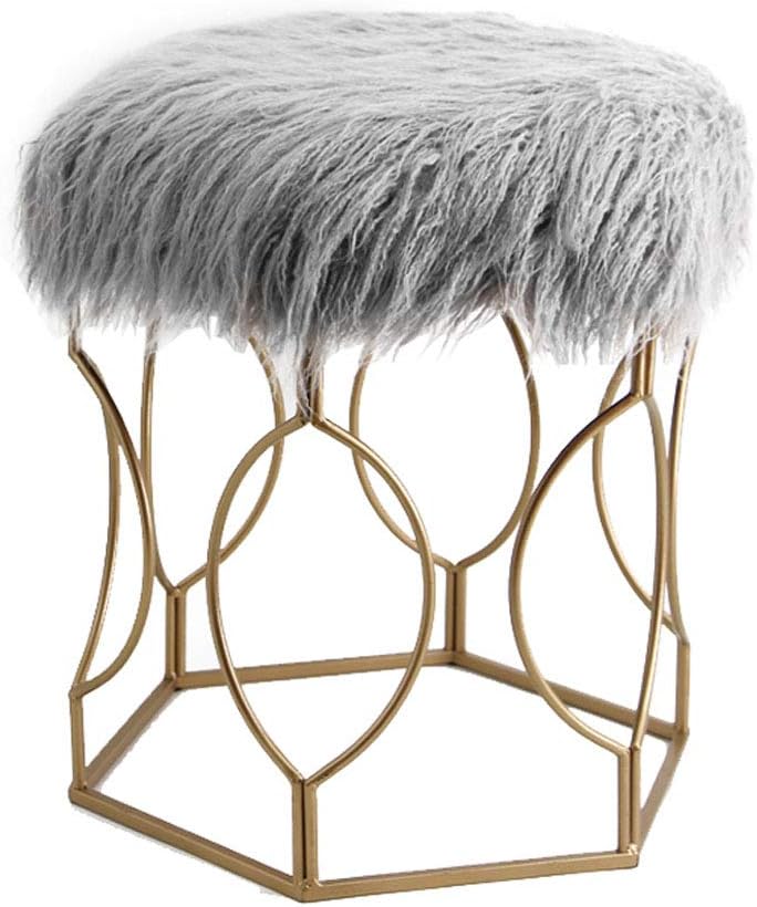 Living Room Stool Makeup Stool Round Nordic Metal Dressing